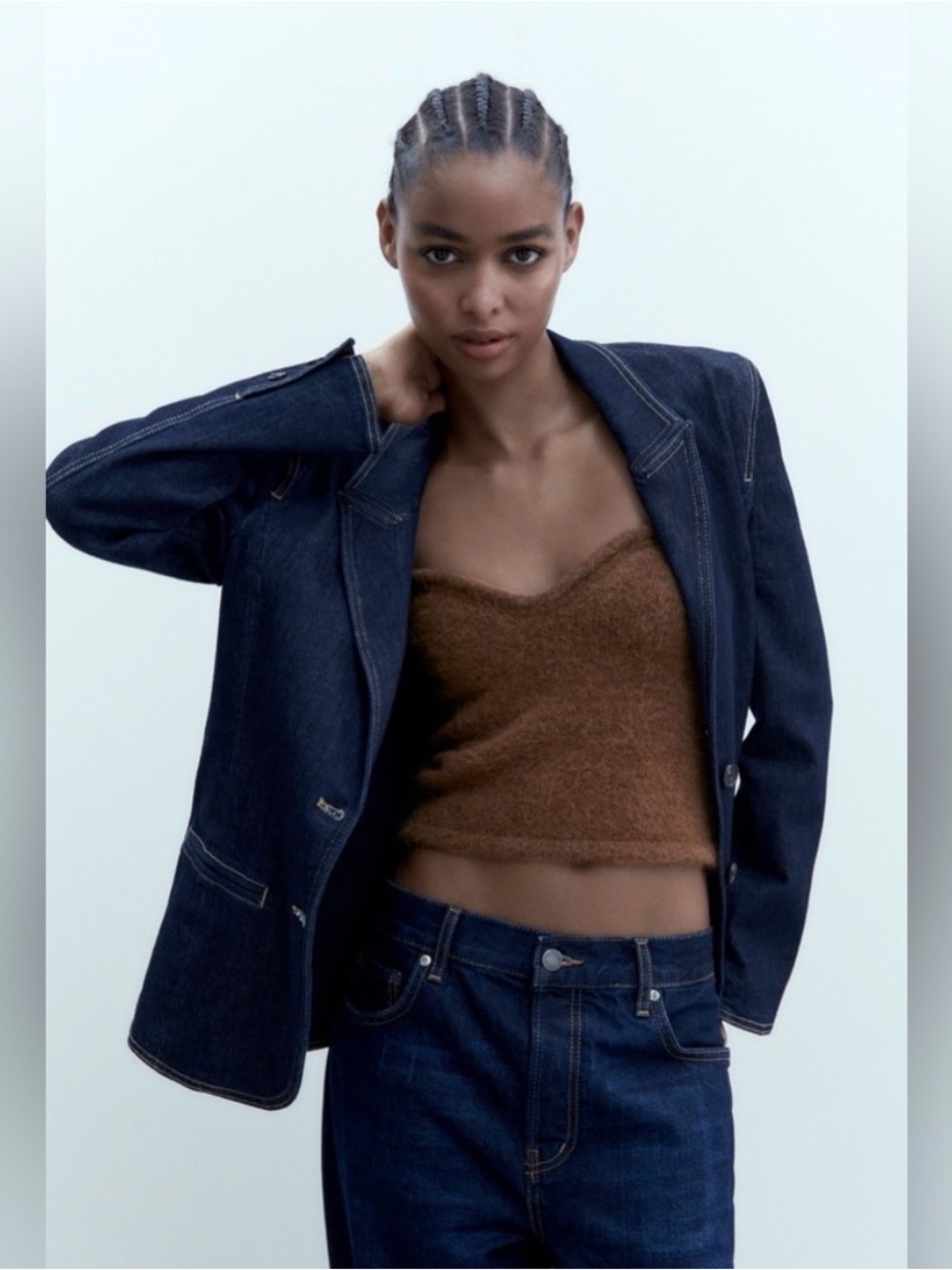 Zara Brown Knit Tube top